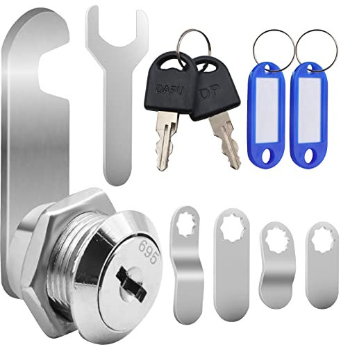 VEGCOO Verrou de Sécurité pour Boîte Aux Lettres 16 mm, Serrure à Came pour Tiroir D'armoire, Casier, Classeur, Boîte à Outils, Porte de Placard Avec Clés 1 Pièce