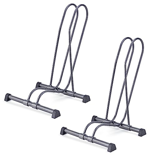 Delta Single Bike Stand Floor Cycle (2-Pack) - Tool-Free Adjustable Bike Racks for Mountain, Fat Tire, Road Bikes, Freestanding Bicycle Rack for Garage Parking