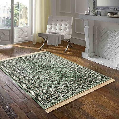 Taracarpet Teppich Palazzo Royal Vintage Bouchara grün 160x230 cm Kurzflor Orientteppich für Wohnzimmer Esszimmer und Schlafzimmer