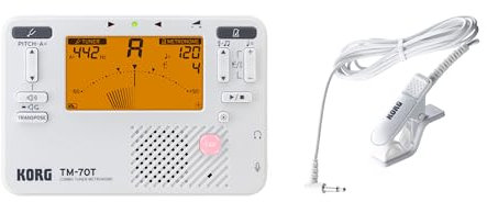 Korg TM70 Metronomo e Accordatore Cromatico con microfono a contatto - Bianco