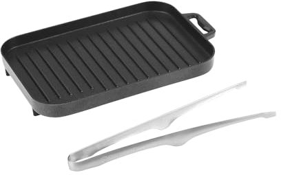 Fire Maple Sunflower Camping Griddle Plate with Stainless Steel Tongs Compact Aluminium Alloy Mini Grill Pan Set - Portable Gas Heating Kit for Outdoor and Indoor Use