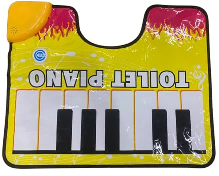 Stibtmr 59x48cm Alfombrilla Baño Musical Alfombrilla De Piano para Inodoro Alfombrillas De Inodoro para Baño Alfombra para Orinal Mordazas Y Juguetes De Broma Prácticos para Niños