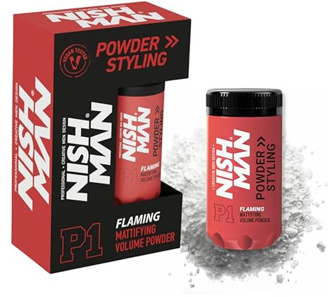 NISHMAN Polvere per Styling Capelli P1 Flaming 20g - Profumo di Mango - Massimo Volume e Texture - Tenuta Flessibile e Finitura Opaca