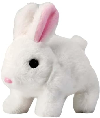 Bunny Toys - Electric Bunny, Plush Realistic Electronic Toy Rabbits Stuffed Animals With Jumping, Twitching Nose & Wiggling Ears | Interactive Plush Figures For Kids Birthday, Party
