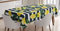 ABAKUHAUS Zitrone Tischdecke, Frische Zitronen Gestreifte, Inn und Outdoor Bereich geeignet Waschbar Druck Klare Farben Kein Verblassen, 140 x 240 cm, Jägergrün Indigo Gelb