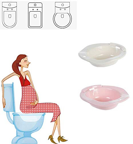 AGDLLYD Bagno Sitz,Bidet Portatile Bacino Sitz Bath,Bidet Portatile per WC Universale,recupero dell'episiotomia,donne in gravidanza,anziani e pazienti 2 pcs（Beige,rosa）