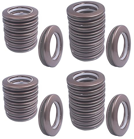 32 Pack Curtain Grommet, Inner Diameter 1-9/16(40mm) Curtain Eyelet Rings Roman Ring Grommet Curtains Grommets kit for Casement Eyelet Tool Accessory (Coffee)