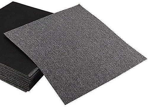 20PCS Carpet Tiles 5m2 Box Heavy Duty Carpet Floor Tiles Non-Slip Interior Floor Tiles 50X50cm for Flooring Home Office Living Room Bedroom Commercial Apartment (Dark Gray)