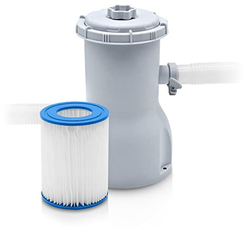 DARDARUGA Bomba de filtro Pure Clean 530 para piscina sobre tierra, silenciosa, 2006 l/hora, filtro 10/15 Micron incluido, bajo consumo (solo 35 W), filtros lavables, recambios de cartuchos de filtro