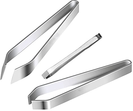 3pcs Fish Bone Tweezers, Stainless Steel Tongs Tweezers, Flat and Slant Fish Bone Pliers, Sea Food Bone Removers for Chef Cooking Utensils Beauty Tools