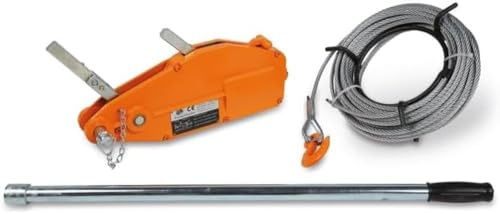 Beta 8148 0,8X20M - Argano manuale a fune passante, corpo in lega di alluminio completo di leva di azionamento, fune e gancio