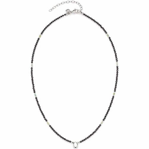 Leonardo Ciao Lia Damen Halskette aus Edelstahl mit schwarzen Glasperlen und Anhänger, Länge 40-45 cm, Schmuck Geschenk für Frauen und Mädchen 023303