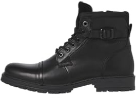 JACK & JONES Bottines à lacets Jfwdexter en cuir pour homme, anthracite, 44 EU