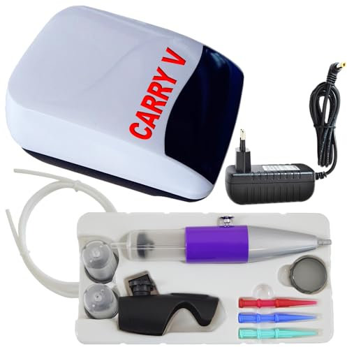 Airbrush Set Carry V-TC Pearl White Airbrush kompressor med sensor Touch Control Technology/med tårtdekoration, Airbrush Set för krämspruta munk