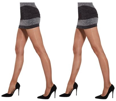 MYCHICLEGS Collant voile fin 20 DEN femme bronzage intense (Visone) T6 lot de 2