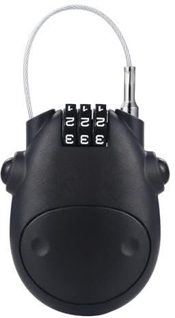 HonGien 3-Digit Security Suitcase Locks Flexible Cable Lock Combination Lock with 70cm Retractable Cord Suitable Dial Security Travel Padlock for Travel Bags Backpacks Bike Helmets Small cabinets Gym