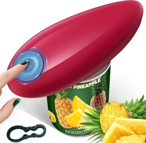 YUET Ouvre-boîte électrique portable One Touch automatique + bouteille gratuite, fonctionne avec des piles, mains libres pour personnes âgées souffrant d'arthrite, élimine les douleurs aux mains,