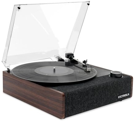 Victrola Eastwood II Record Player with Speakers – Bluetooth 5.1 and Vinyl Stream Technology, Vintage Style 3-Speed Vinyl Player, Audio Technica AT-3600LA Cartridge (Espresso)