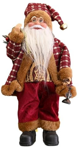 Weihnachtsmann-Figur, stehend, 30 cm, traditionelle Weihnachtsdekoration, Ornamente für Tischfiguren, Weihnachtsfeier