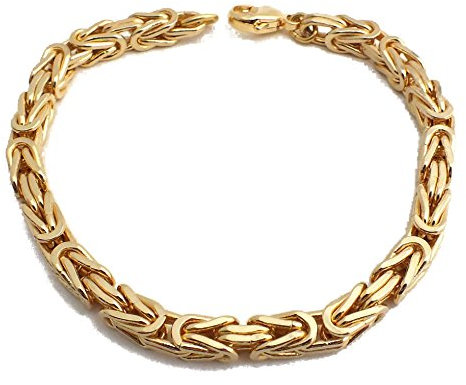 Tendenzalia Bizantiner Königsarmband quadratisch original italienische Kette 18kt Gold doublé 5mm breit Länge 16cm