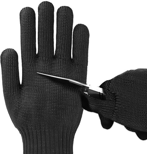 BakeWhiz Schnittschutzhandschuhe von Schnittfeste Handschuhe Level 5 Küchenhandschuhe Edelstahl Schnitzhandschuhe für Metzger Küche Austern Shucking Fleisch Schneiden Holzschnitzen Gartenarbeiten