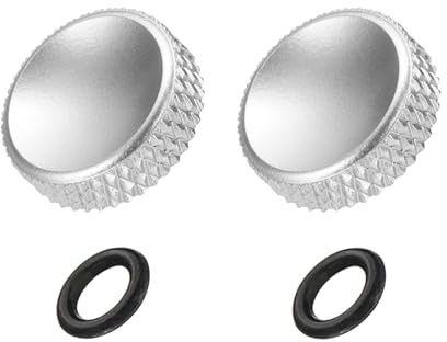 PATIKIL Kameraskjutarknapp, 2-pack 12 mm konkav ytknapp ren koppar kameraknapp för Nikon för Fujifilm för Leica DSLR/SLR, silver