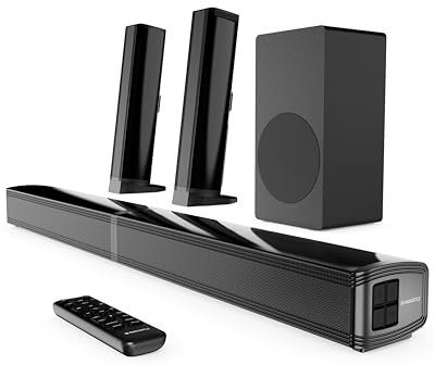 Oakcastle SB80 Xtra Soundbar für TV Geräte | 200W 2.1 Soundbar mit Subwoofer | 2-in-1-Abnehmbare Heimkino Soundsystem | Bluetooth Lautsprecher für Fernseher mit HDMI ARC | Inklusive Wandmontagesatz
