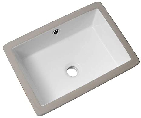 Lordear 45,7 x 30,5 cm Unterbauwaschbecken Waschtisch Waschbecken Rechteckig Reinweiß Porzellan Keramik Bad WC Waschtisch Waschbecken mit Überlauf