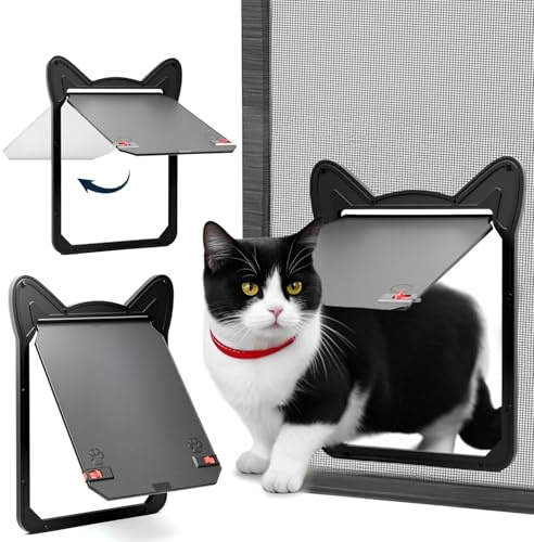 AuraSphere Pet Screen Door Magnetic Lock for Small Dogs and Cats | Size M (8.59x6.62in). For Screen Doors. Easy DIY Install. Durable, Scratch-Resistant. Safety Latch for Pets.