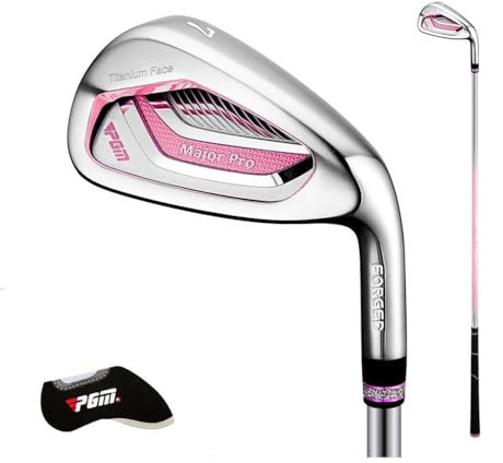 Mazza da golf da donna n. 7 in ferro per destrorsi, con copritesta leggera in titanio (#7, albero in carbonio S)