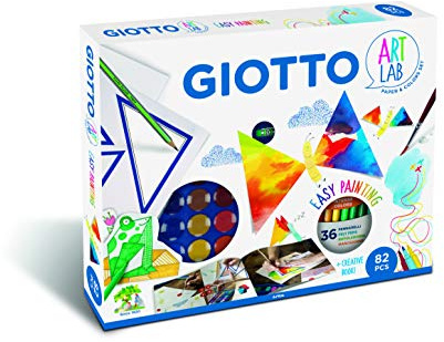GIOTTO Set Creativo Easy Painting con Papel, Acuarelas y Rotuladores, 82 unidades