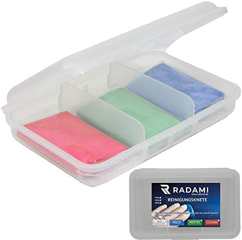 Reinigungsknete Lackreiniger Glasreiniger Polierknete Lackknete 3 er Set rot/blau/grün 300g inkl.Box