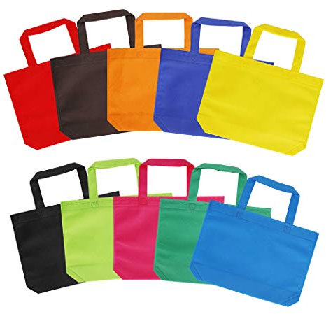 HONGXIN-SHOP Geschenk Einkaufstasche Vliesstoff Tragetaschen Wiederverwendbare Partytüten mit Griffen für Party Weihnachten Hochzeit 30 Stück 10 Farben