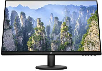 HP - PC V27i Monitor, Schermo 27 Pollici IPS Full HD, Risoluzione 1920 x 1080, Micro-Edge, Antiriflesso, Tempo di Risposta 5 ms, Comandi sullo Schermo, HDMI e VGA, Reclinabile, Nero