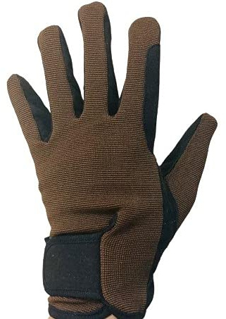 mustang eq Youth Equestrian Gloves for Girls & Boys Children Gloves All Weather Outdoor Sports Gloves Horse Riding (12-14 Years, Brown)