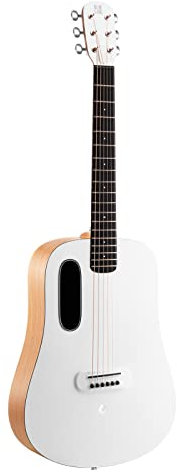 BLUE LAVA Original Gitarre Akustik Gitarren mit Lite-Tasche 36 Zoll Frostweiß