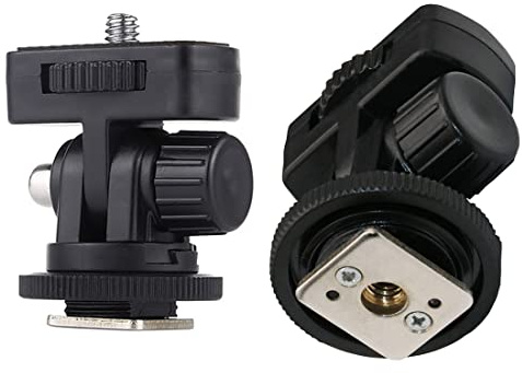 ThtRht 2 Pack Field Monitor Holder Quick Release Universal 1/4'' Screw Hot Shoe Mount Flash Bracket Cold Shoe Tilt 180 Degree Adjustable for Fill Light Video Shooting Tripod PTZ Live Microphone