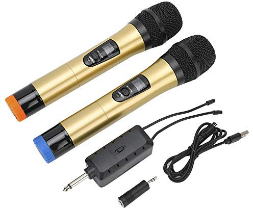 Sxhlseller Ensemble de Microphones à Main sans Fil, Microphone de Haute qualité, Micro de Stable Anti-interférence Puissant, pour Le Chant KTV à Domicile/Les Fêtes/Les
