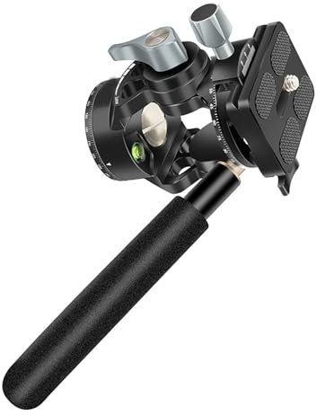 KEXIAO Doppio treppiede panoramico testa fluida piccola Pan Tilt testa piastra a sgancio rapido e maniglia per DSLR e piccole videocamere