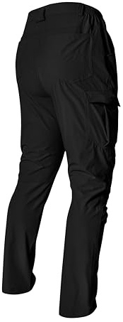 Mens Stretch Work Cargo Pants Hiking Fishing Waterproof Quick Dry Zip Off Lightweight Outdoor Summer Pants Black 30