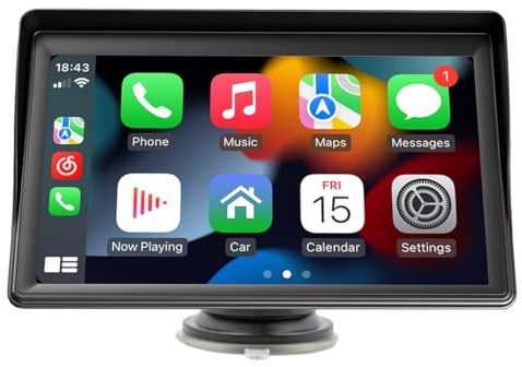 7inch Car Stereo MP5 Player, Touchscreen Display Radio Multimedia Player Head Unit with Carplay Android Auto GPS Navigation WiFi Bluetooth 5.0 Mirror Link Reversing Video Input for Automobile