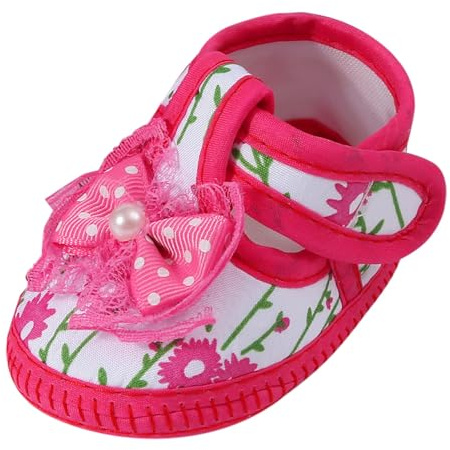 Baby Learning to Walk Sandals Spring Summer Autumn Shoes 0 1 Year Old Baby Single Shoes Cute Bow Soft Sole Newborn Baby Casual Learning to Walk Shoes Boy Indoor Slipper (Hot Pink, 2.5 Infant)