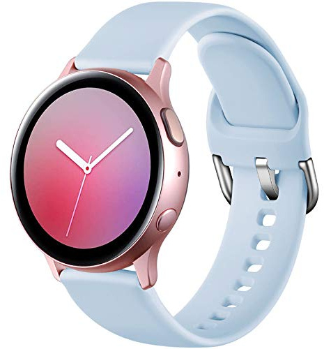 Dirrelo Armband Kompatibel Mit Samsung Galaxy Watch 7/6/5/4 40mm 44mm/Active/Active 2, Silikon Sport Ersatzband für Watch 5 Pro 45mm/6/4 Classic, Hellblau, S