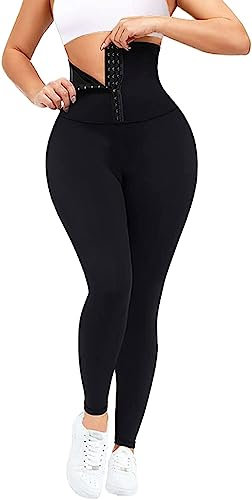 Yogahose, dehnbar, Bauchkontrolle, hohe Taille, für Damen, Sport-Leggings, schnelltrocknend, schmal, Geschenk zum Muttertag, Schwarz , 34 (S)