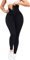 Yogahose, dehnbar, Bauchkontrolle, hohe Taille, für Damen, Sport-Leggings, schnelltrocknend, schmal, Geschenk zum Muttertag, Schwarz , 34 (S)
