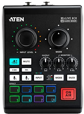 ATEN MicLIVE 6CH, UC8000 live streaming, podcast, content creating, audio recording,