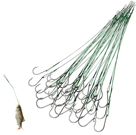 40 Stück Angelhaken, Kohlenstoffstahl Angelhaken, Angelhaken mit Widerhaken, Verschiedene Fischarten für Meer, See, Fluss (Flacher Haken, 2,5cm)