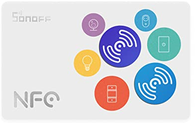 SONOFF NFC Tag Card, NFC Sticker NTAG 215 - Mémoire de 540 Octets Compatible avec Tous les Smartphones Compatibles NFC (2 Tag)