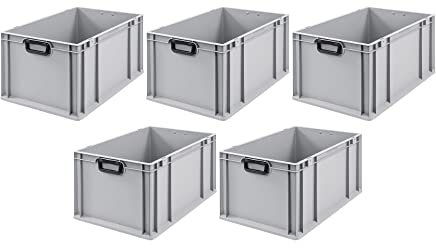 PROREGAL SparSet 5x Eurobox NextGen Portable Duo | HxBxT 32x40x60cm | 65 Liter | Eurobehälter, Transportbox, Transportbehälter, Stapelbehälter