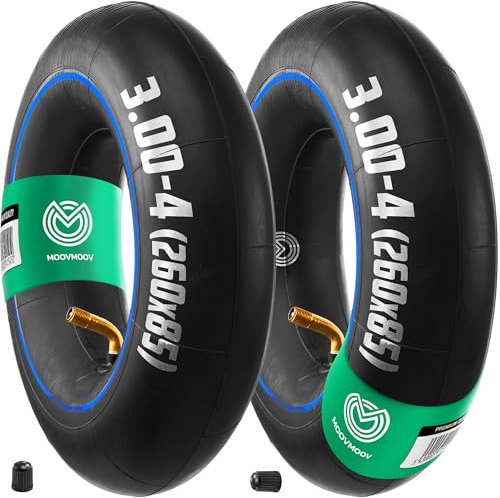 MOOVMOOV Schlauch 3.00-4 mit abgewinkeltem Ventil TR87 (x2) - Ersatzschläuche 260x85 für Handkarren, Bollerwagen und Gartenanhänger, Andere - Kompatibel mit Reifen der Größe 3.00-4 und 260x85 mm.